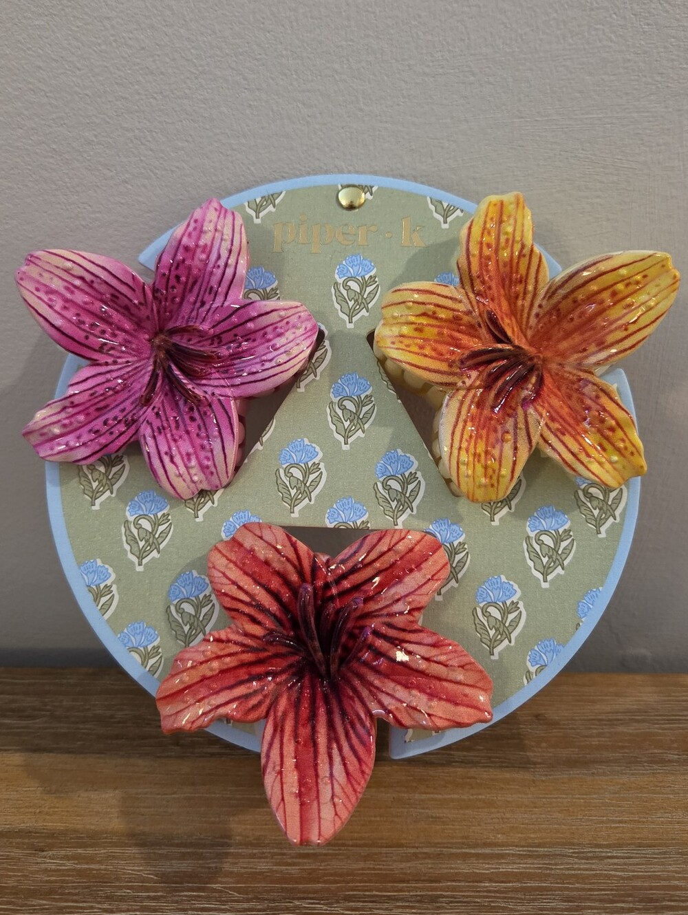 Tropical Flower Hair Clips - Pink, Orange, Red
